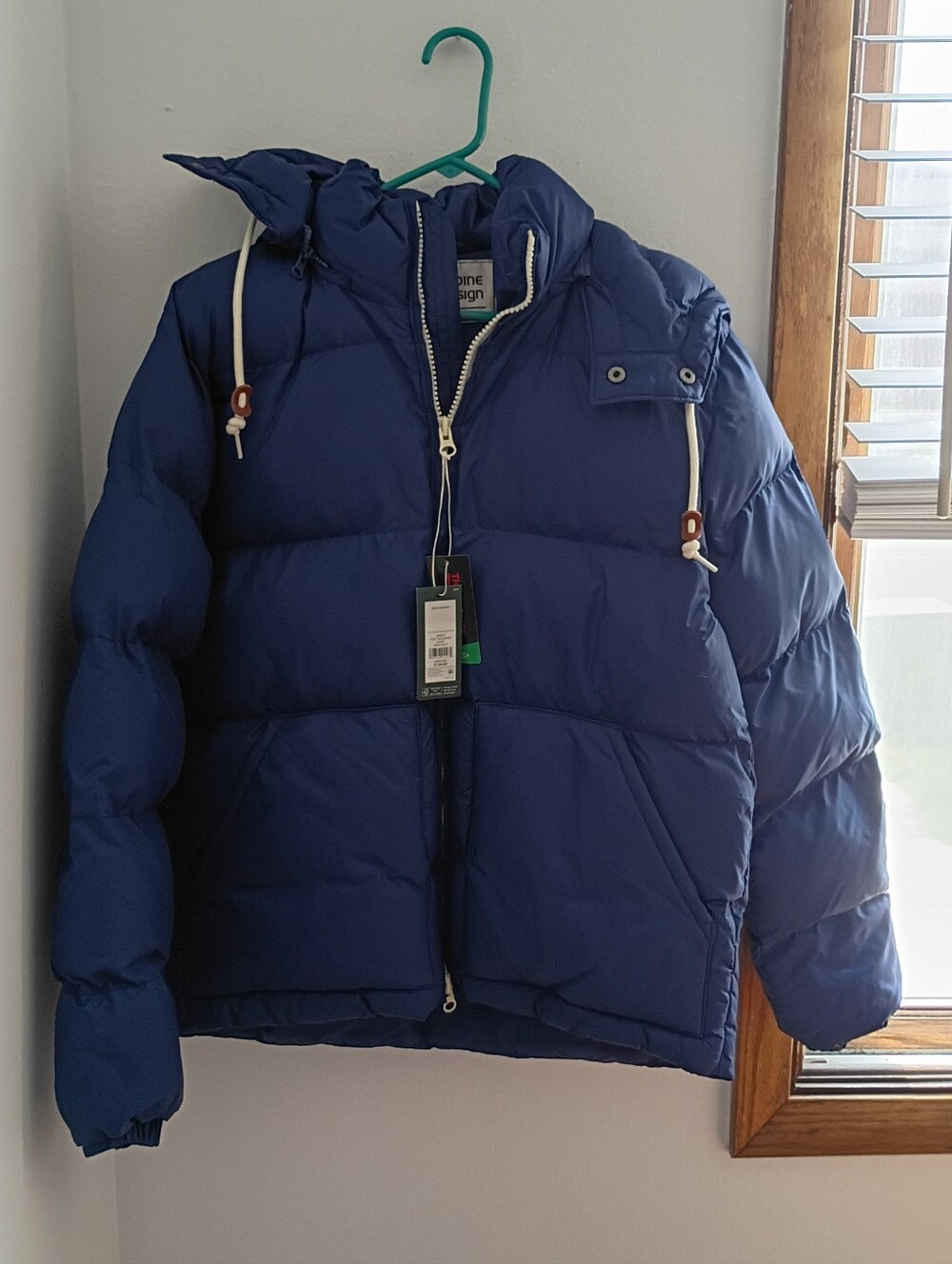 Alphine Design Mens Navy Blue Puffer Jacket - Lightweight Warmth